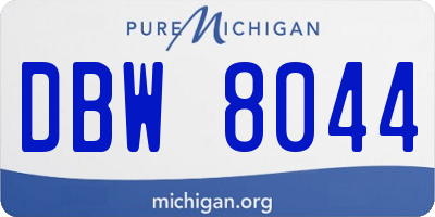 MI license plate DBW8044