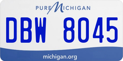 MI license plate DBW8045
