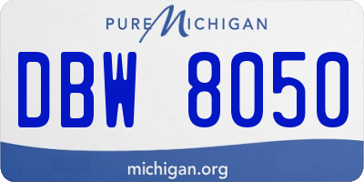 MI license plate DBW8050