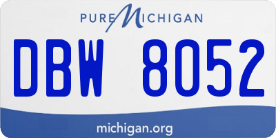 MI license plate DBW8052