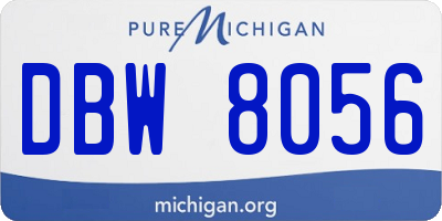 MI license plate DBW8056