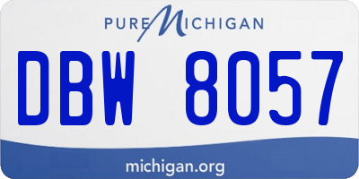 MI license plate DBW8057