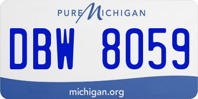 MI license plate DBW8059
