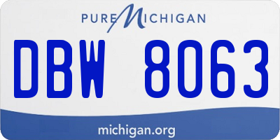 MI license plate DBW8063