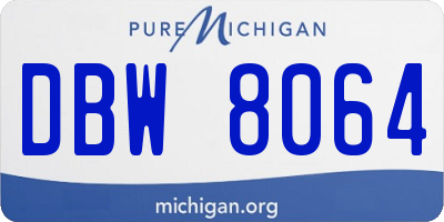 MI license plate DBW8064