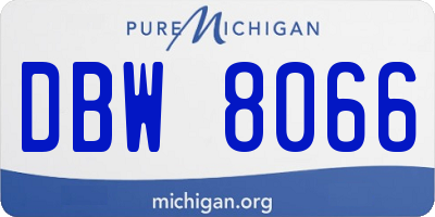 MI license plate DBW8066