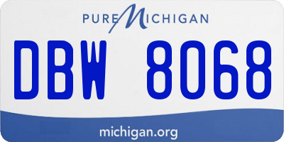 MI license plate DBW8068