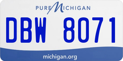 MI license plate DBW8071