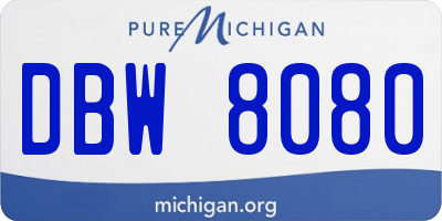MI license plate DBW8080