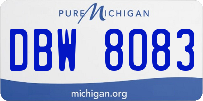 MI license plate DBW8083