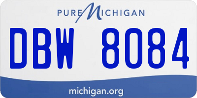 MI license plate DBW8084