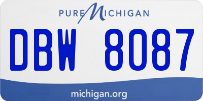 MI license plate DBW8087