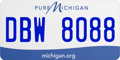 MI license plate DBW8088
