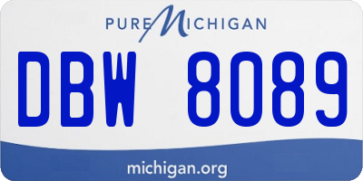 MI license plate DBW8089