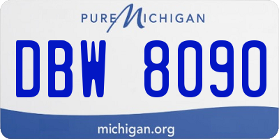MI license plate DBW8090