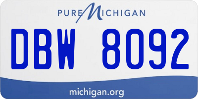 MI license plate DBW8092
