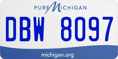 MI license plate DBW8097