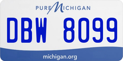 MI license plate DBW8099