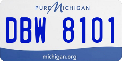 MI license plate DBW8101