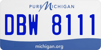 MI license plate DBW8111