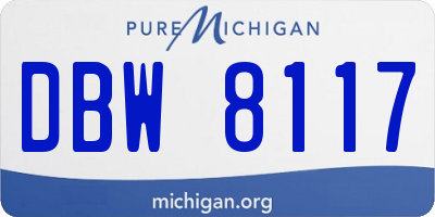 MI license plate DBW8117
