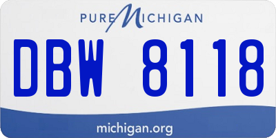 MI license plate DBW8118