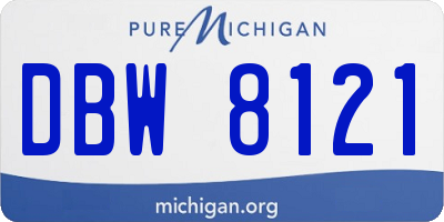 MI license plate DBW8121
