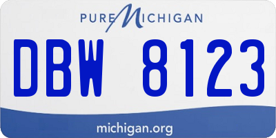 MI license plate DBW8123