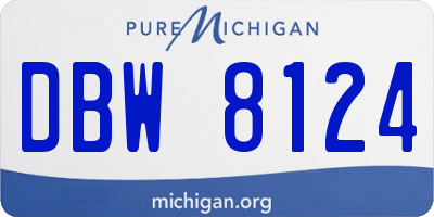 MI license plate DBW8124
