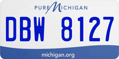 MI license plate DBW8127