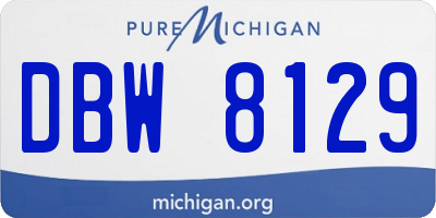 MI license plate DBW8129
