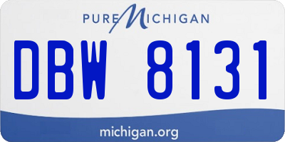 MI license plate DBW8131