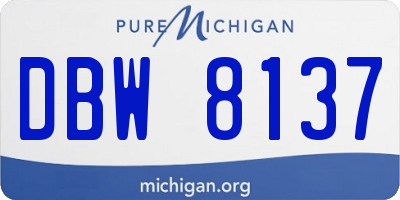 MI license plate DBW8137