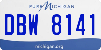 MI license plate DBW8141