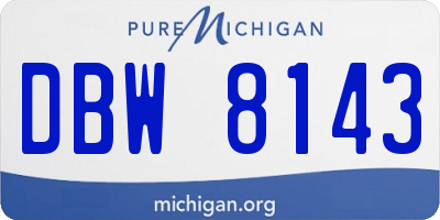 MI license plate DBW8143