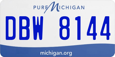 MI license plate DBW8144