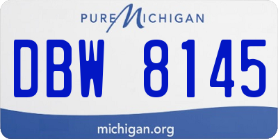 MI license plate DBW8145