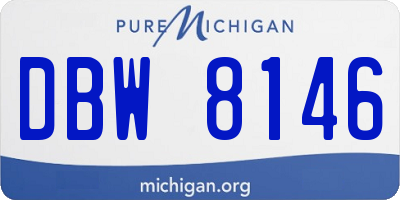 MI license plate DBW8146