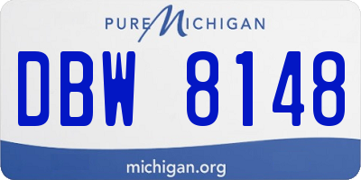 MI license plate DBW8148