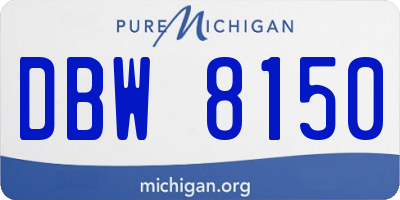 MI license plate DBW8150