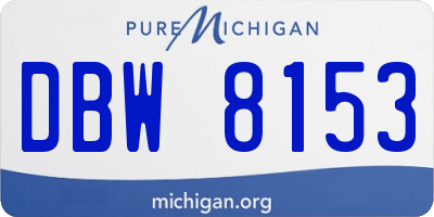 MI license plate DBW8153