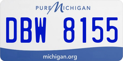 MI license plate DBW8155
