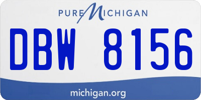 MI license plate DBW8156
