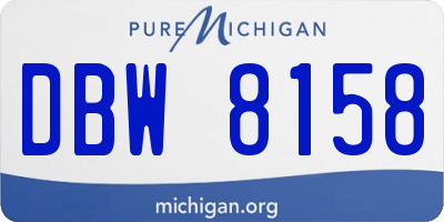 MI license plate DBW8158