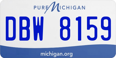 MI license plate DBW8159