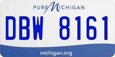 MI license plate DBW8161