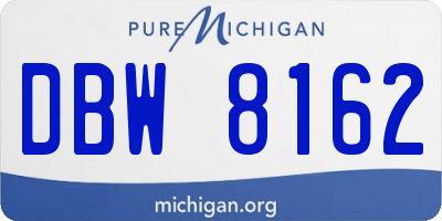 MI license plate DBW8162