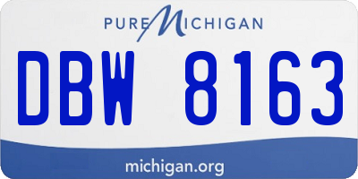 MI license plate DBW8163
