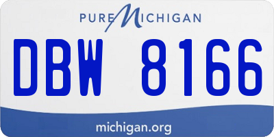 MI license plate DBW8166