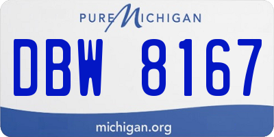 MI license plate DBW8167